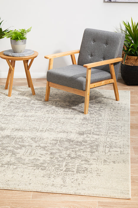 Summon Dream White Silver Transitional Rug