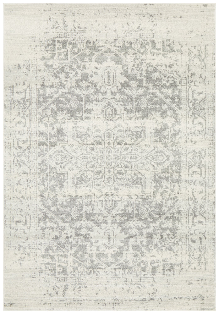 Summon Dream White Silver Transitional Rug