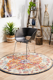 Summon Carnival White Transitional Round Rug