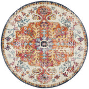 Summon Carnival White Transitional Round Rug