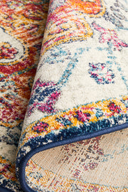 Summon Carnival White Transitional Round Rug