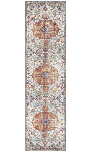 Summon Carnival White Transitional Runner Rug