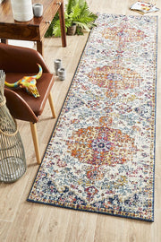 Summon Carnival White Transitional Runner Rug