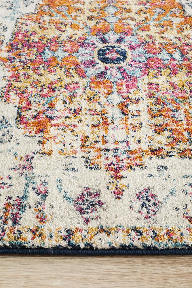 Summon Carnival White Transitional Runner Rug