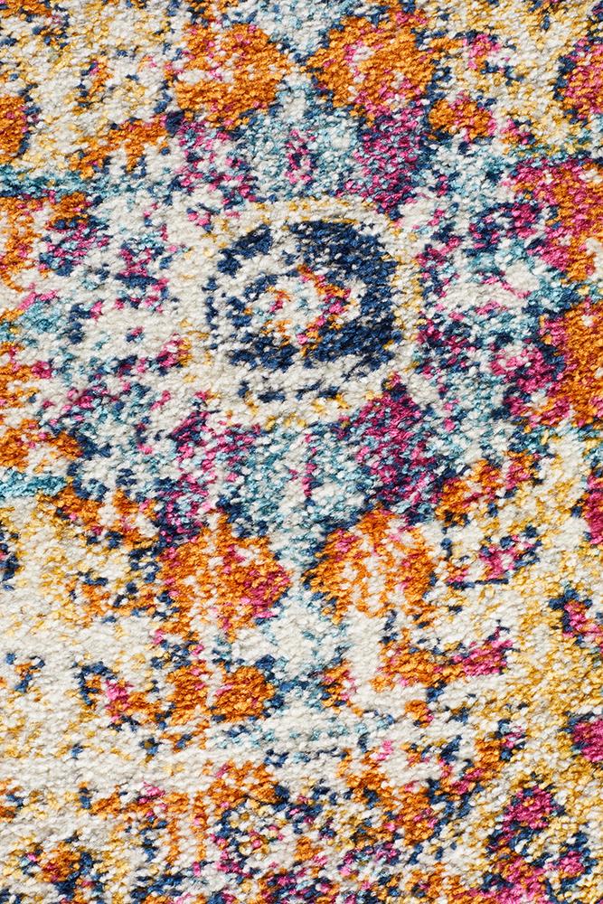 Summon Carnival White Transitional Runner Rug