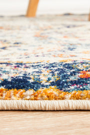 Summon Peacock Ivory Transitional Round Rug