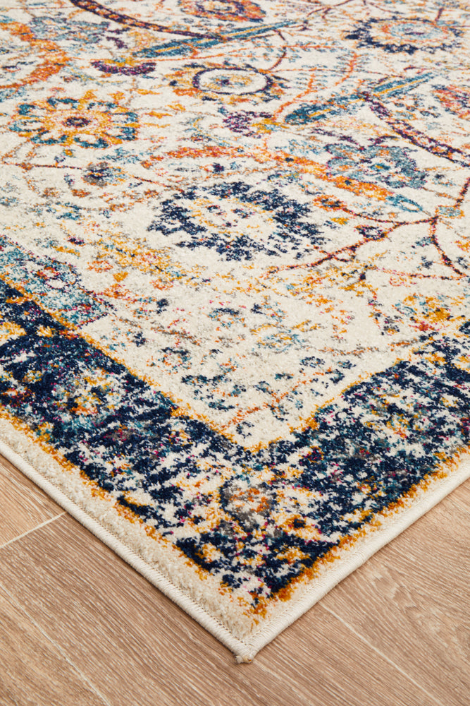 Summon Peacock Ivory Transitional Rug
