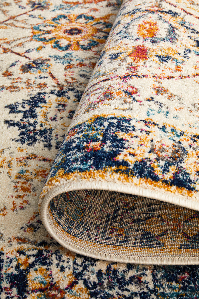 Summon Peacock Ivory Transitional Rug