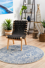 Summon Frost Blue Transitional Round Rug