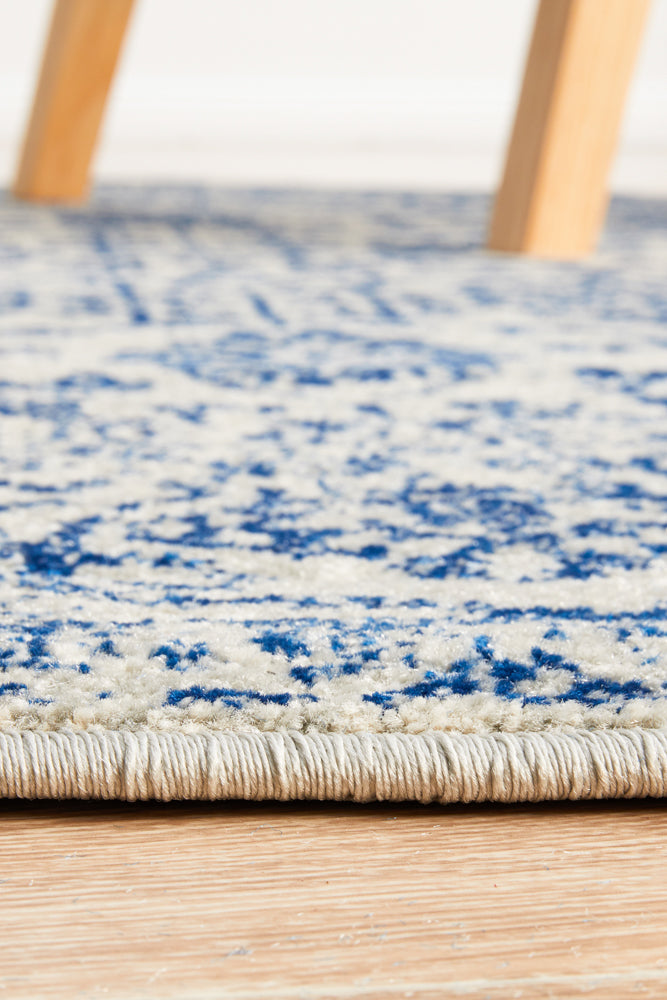 Summon Frost Blue Transitional Round Rug
