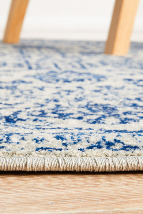 Summon Frost Blue Transitional Round Rug
