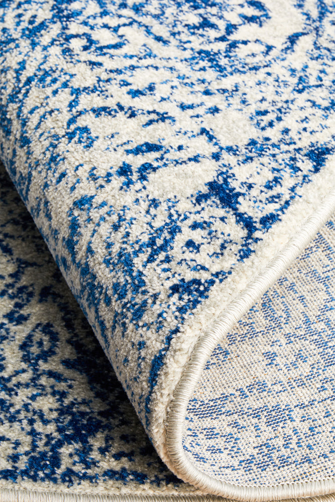 Summon Frost Blue Transitional Round Rug