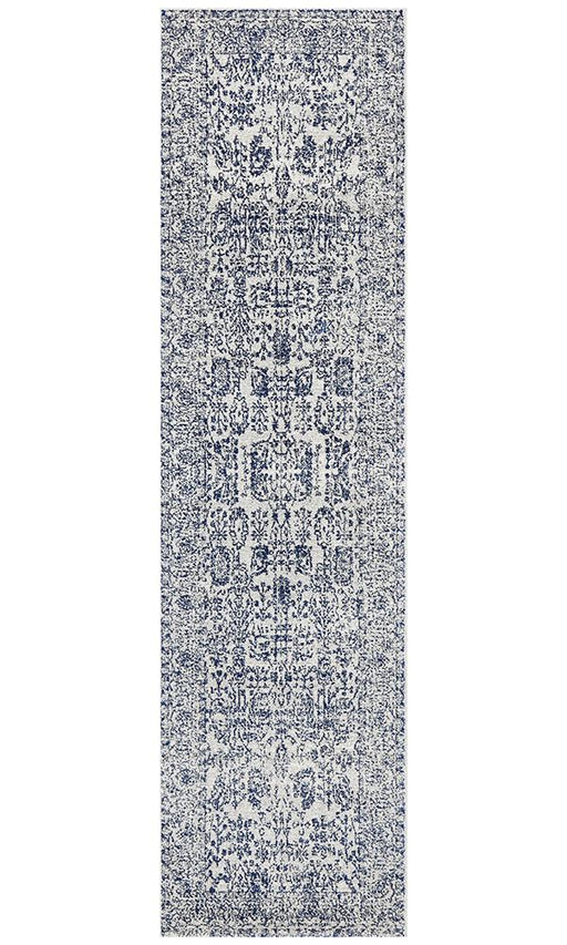 Summon Frost Blue Transitional Runner Rug