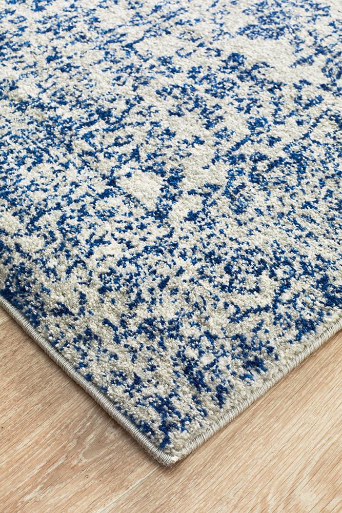 Summon Frost Blue Transitional Runner Rug
