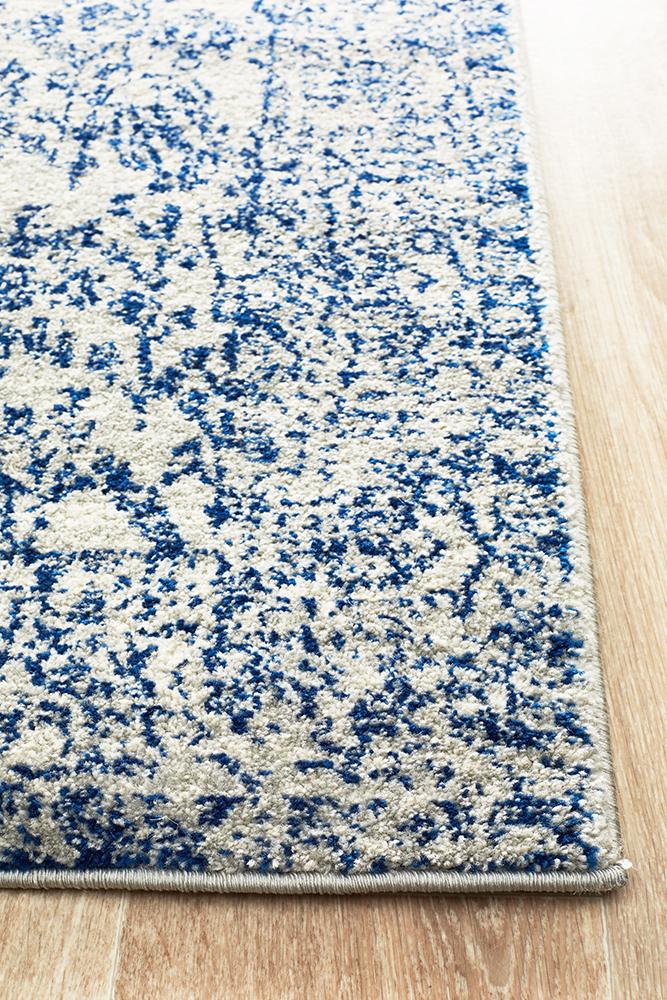 Summon Frost Blue Transitional Runner Rug
