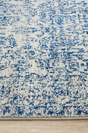 Summon Frost Blue Transitional Runner Rug