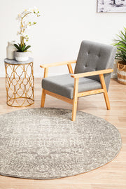 Summon Homage Grey Transitional Round Rug