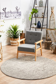 Summon Homage Grey Transitional Round Rug