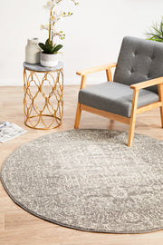 Summon Homage Grey Transitional Round Rug