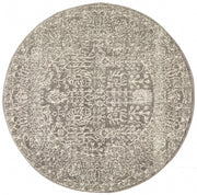 Summon Homage Grey Transitional Round Rug
