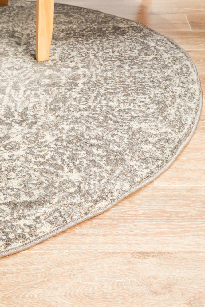 Summon Homage Grey Transitional Round Rug