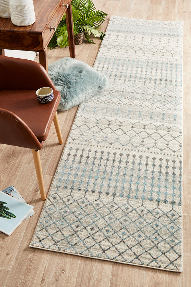 Summon Slate White Transitional Rug