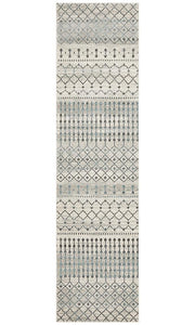 Summon Slate White Transitional Runner Rug