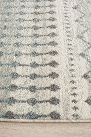 Summon Slate White Transitional Runner Rug