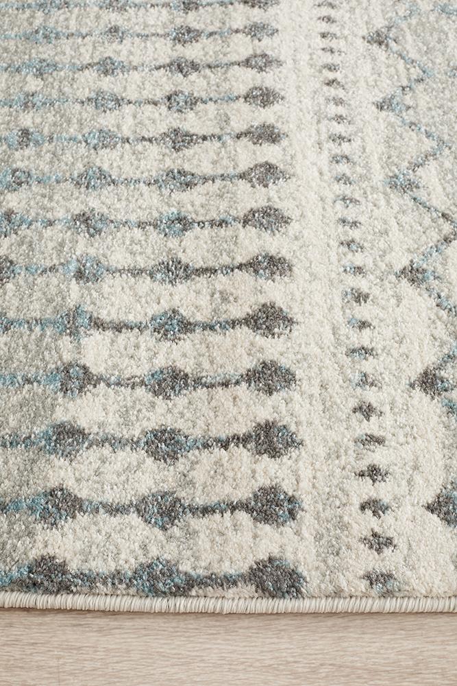 Summon Slate White Transitional Runner Rug