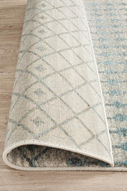 Summon Slate White Transitional Runner Rug