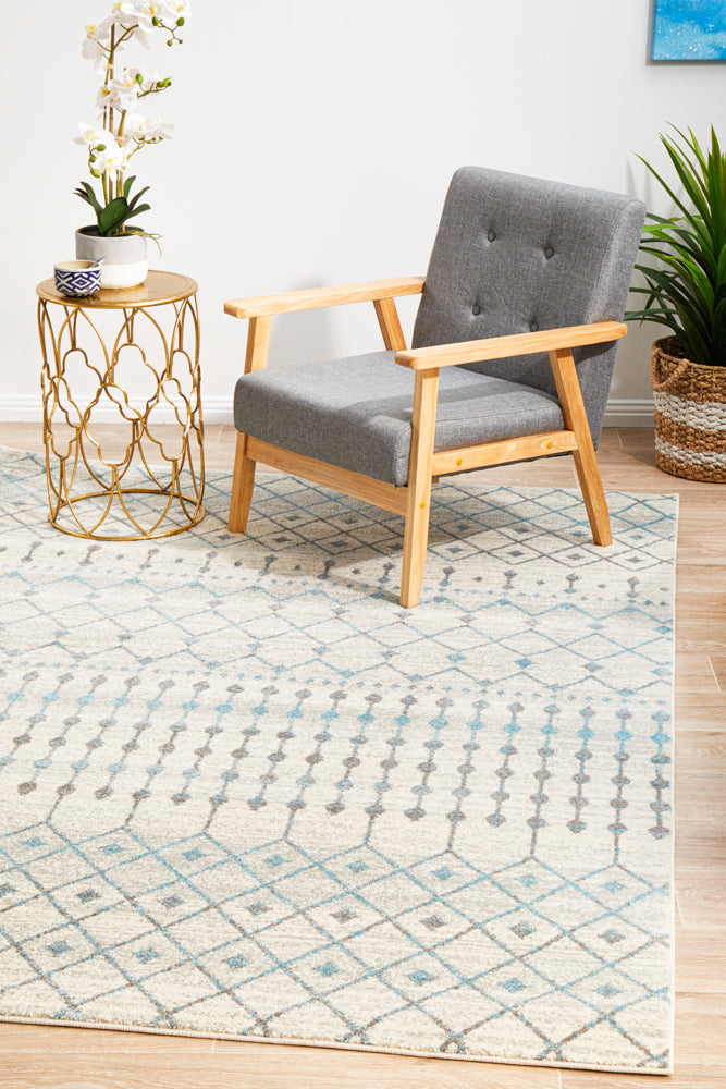 Summon Slate White Transitional Rug