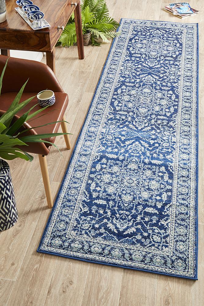 Summon Release Navy Transitional Uniart Runner Rug
