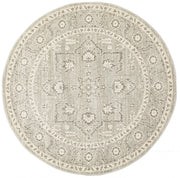 Summon Silver Flower Transitional Round Rug