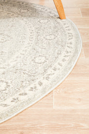 Summon Silver Flower Transitional Round Rug