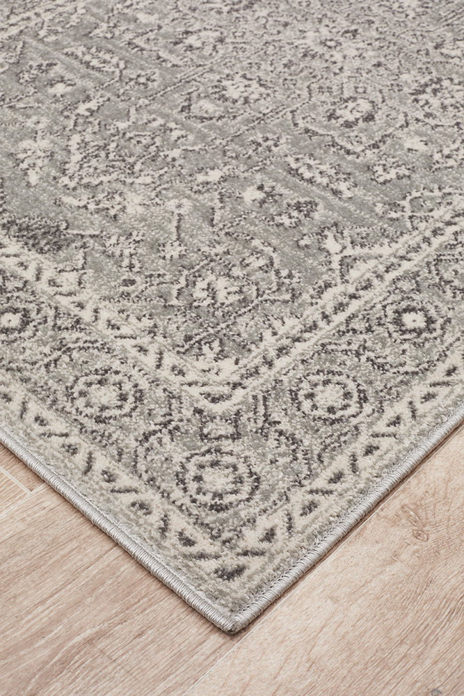 Summon Silver Flower Transitional Runner Rug