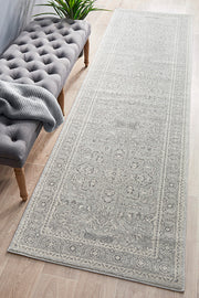 Summon Silver Flower Transitional Runner Rug