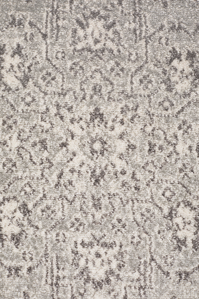 Summon Silver Flower Transitional Runner Rug