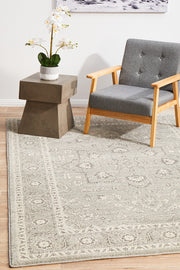 Summon Silver Flower Transitional Rug