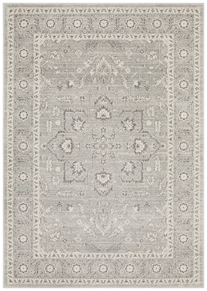 Summon Silver Flower Transitional Rug