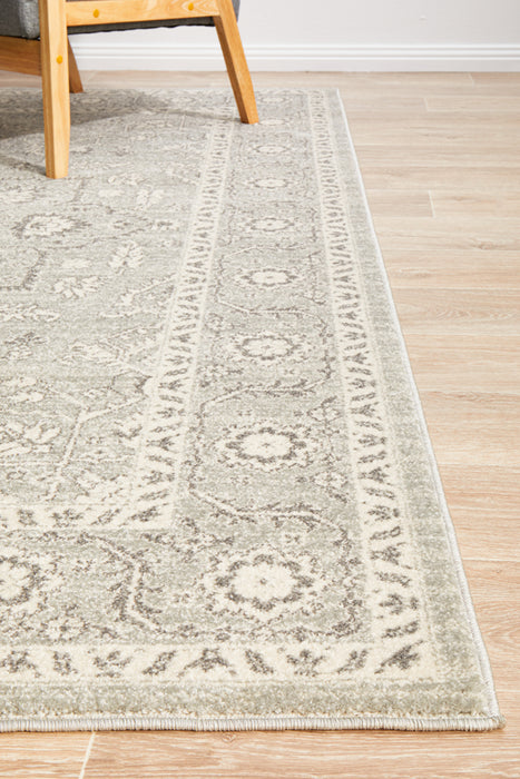 Summon Silver Flower Transitional Rug