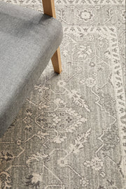 Summon Silver Flower Transitional Rug