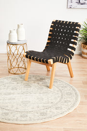 Summon Winter White Transitional Round Rug