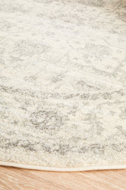 Summon Winter White Transitional Round Rug