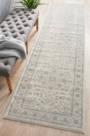 Summon Winter White Transitional Runner Rug