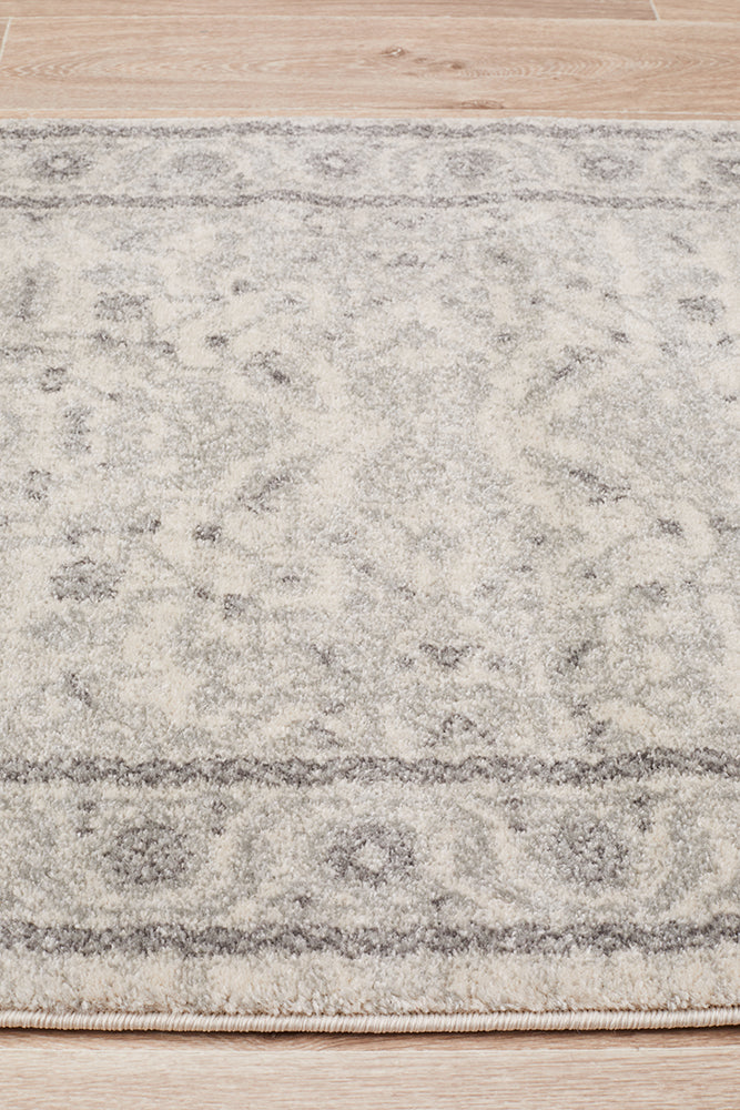 Summon Winter White Transitional Runner Rug