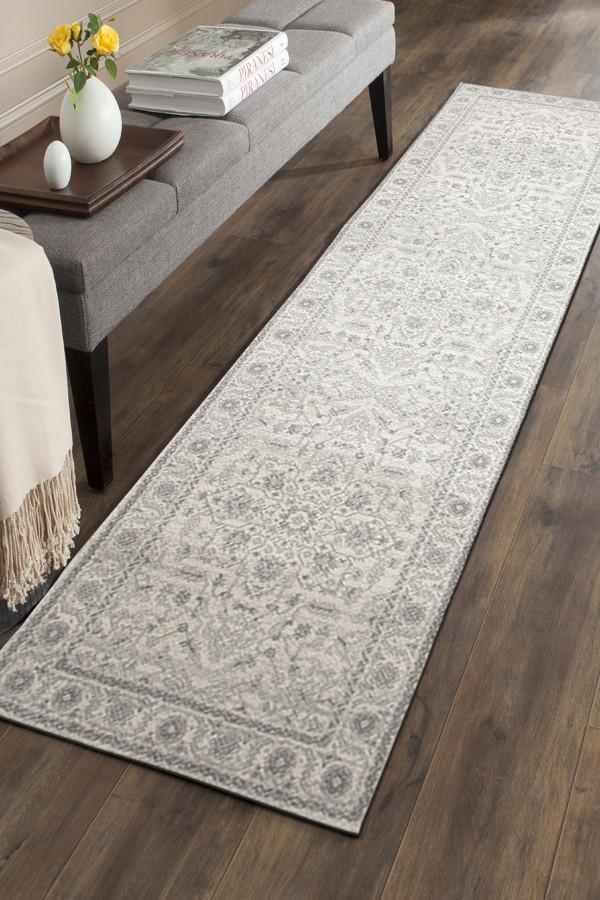 Summon Winter White Transitional Runner Rug