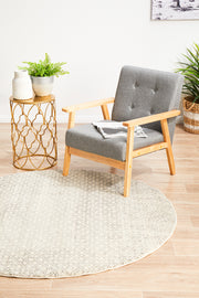 Summon Diamond Grey Transitional Round Rug