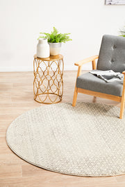 Summon Diamond Grey Transitional Round Rug