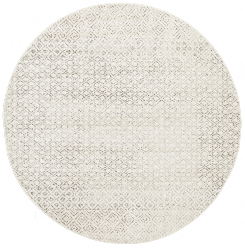 Summon Diamond Grey Transitional Round Rug
