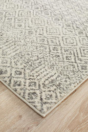 Summon Diamond Grey Transitional Runner Rug